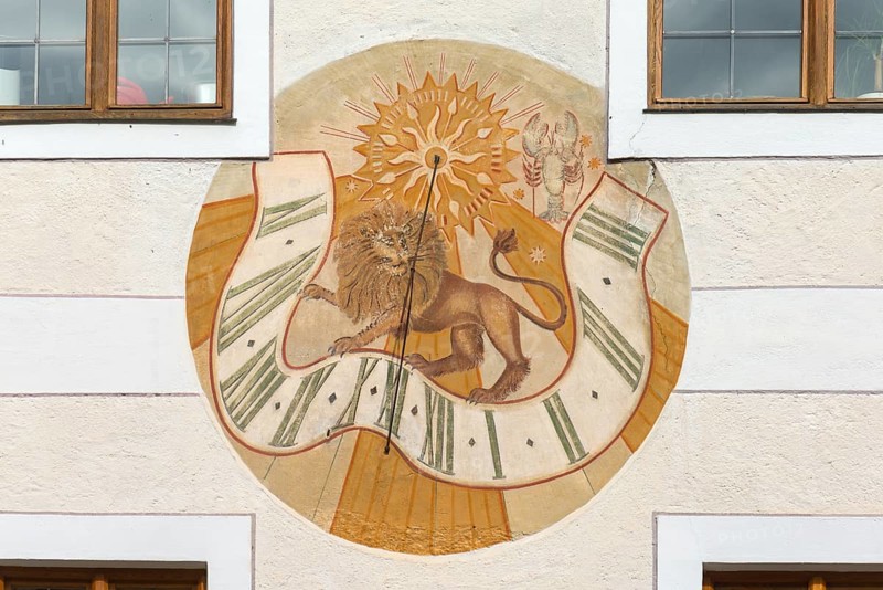 Sundial at the monastery church of St. Lambert