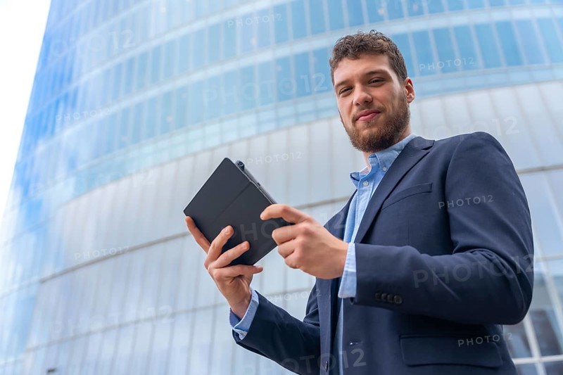 Male businessman or entrepreneur outside the office