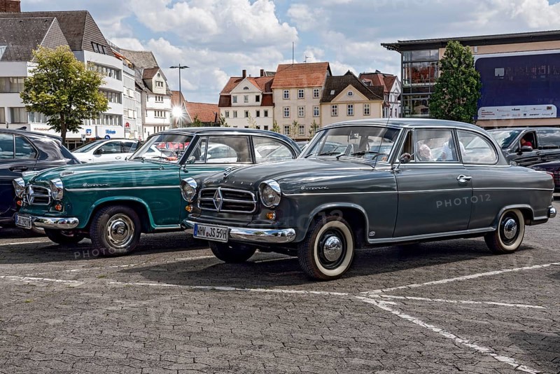 Vintage Borgward Isabella Limousine with white-tape tyres