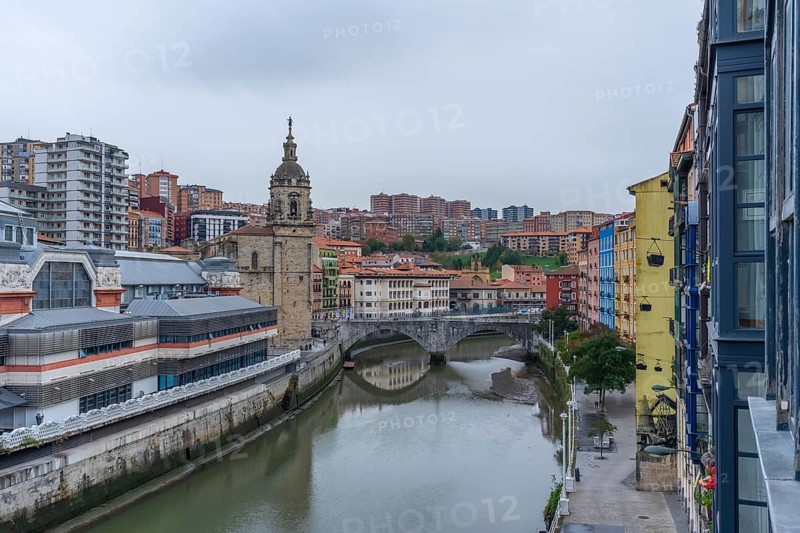 San Anton bridge in the city of Bilbao in Vizcaya. Basque Country