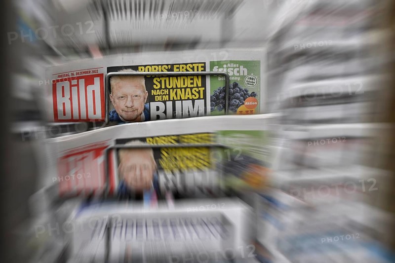 Symbol photo Bild magazine front page Boris Becker