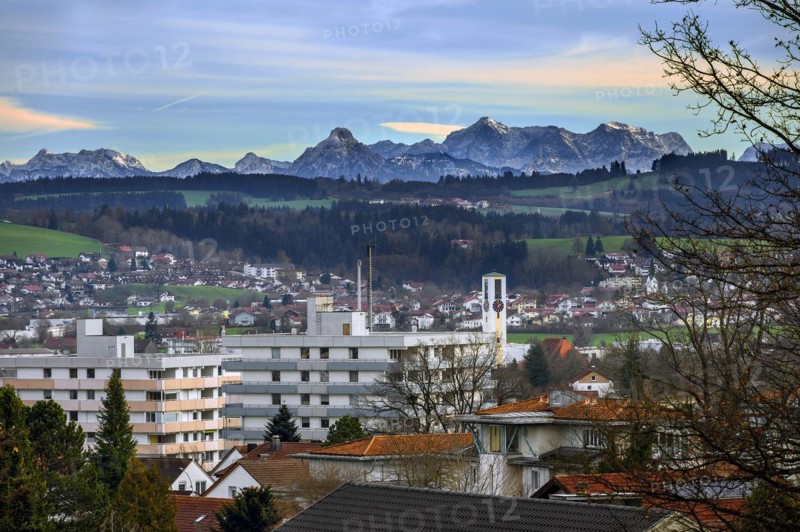 View of Kempten with alpine chain