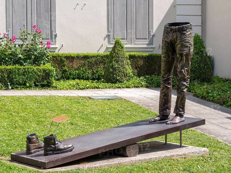 Modern sculpture in the park next to the Fine Arts Museum