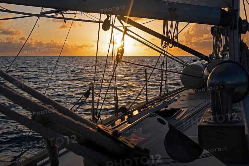Deck of sailboat