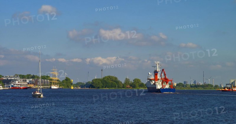 Research vessel Heincke on the Weser near Bremen Vegesack