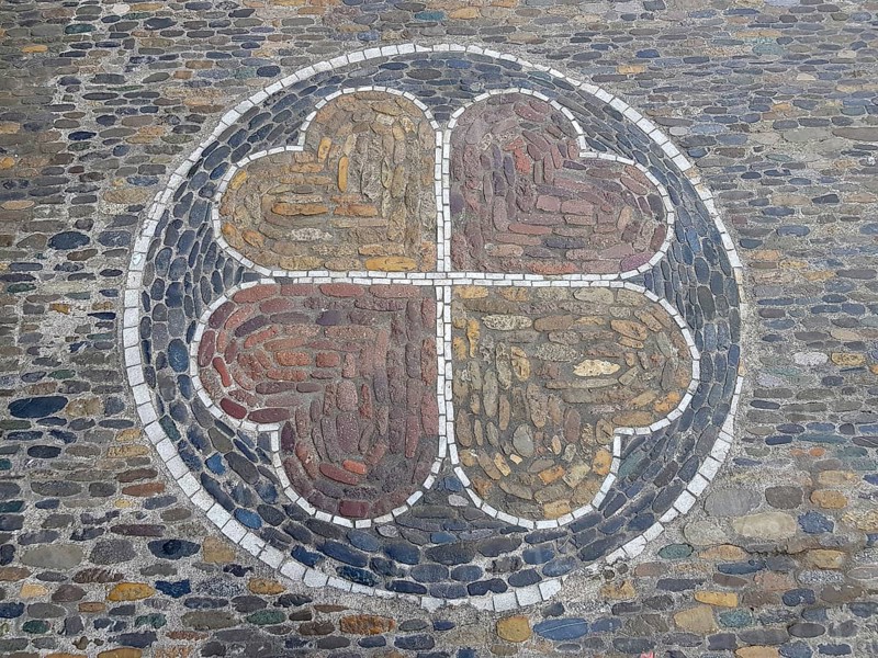Typical pavement mosaic on the pavement