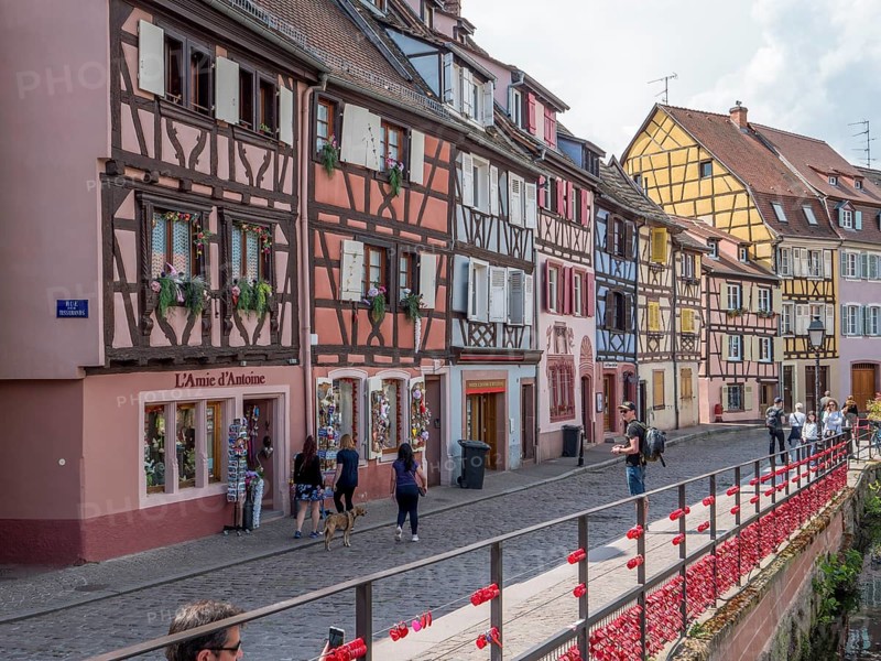 Half-timbered houses along the course of the Lauch in the district of La Petite Venise