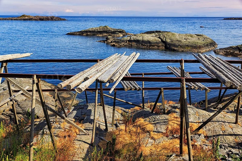 Wooden rack for drying stockfish