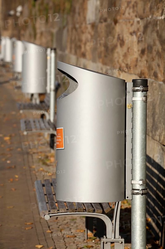 Silver metal dustbin