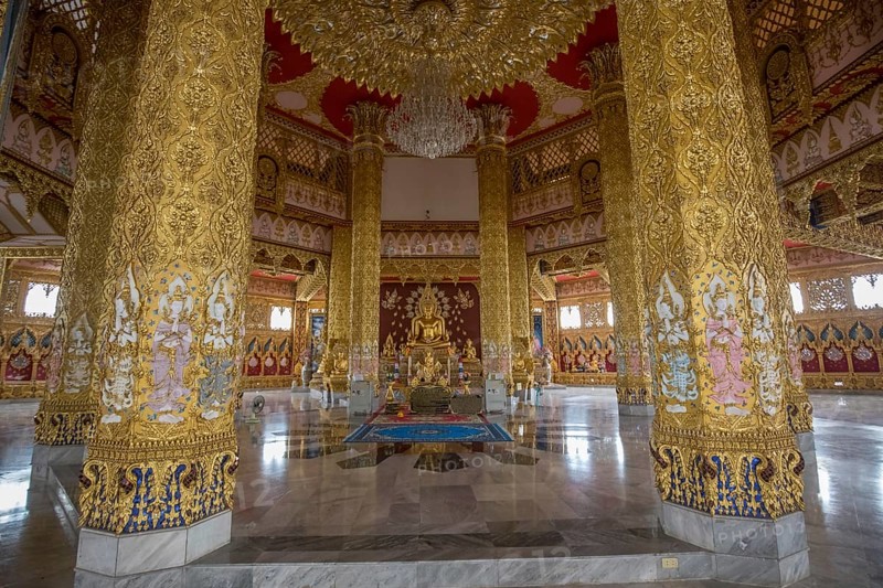 Interior altar inTemple pagoda of the Sri Chai Mongkol Grand Pagoda temple complex