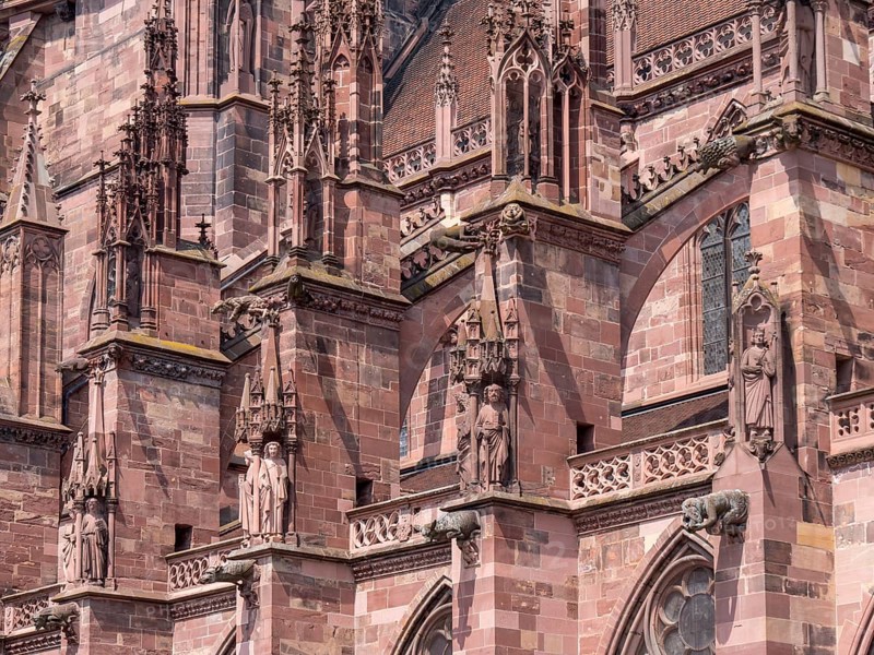 Detail of the Catholic city parish church Freiburger Muenster