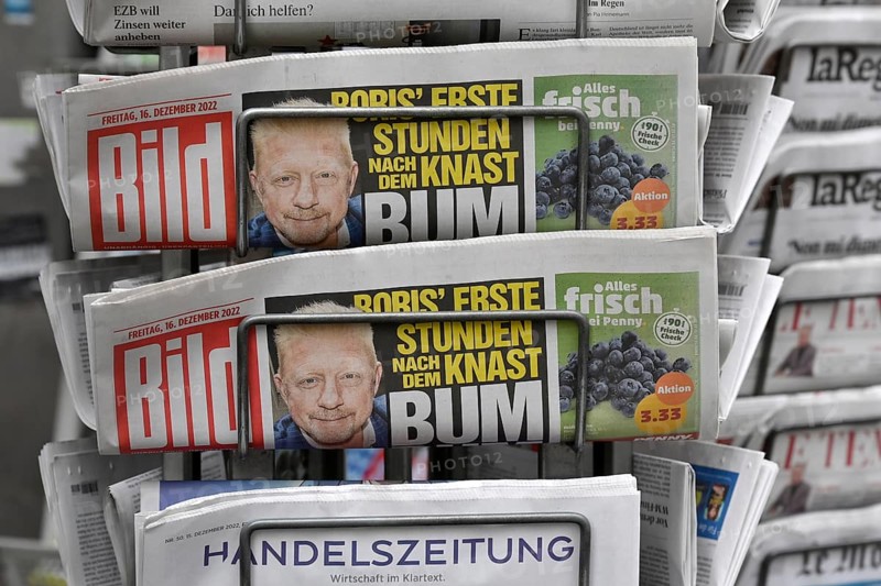 Symbol photo Bild magazine front page Boris Becker