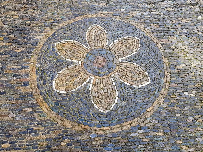 Typical pavement mosaic on the pavement