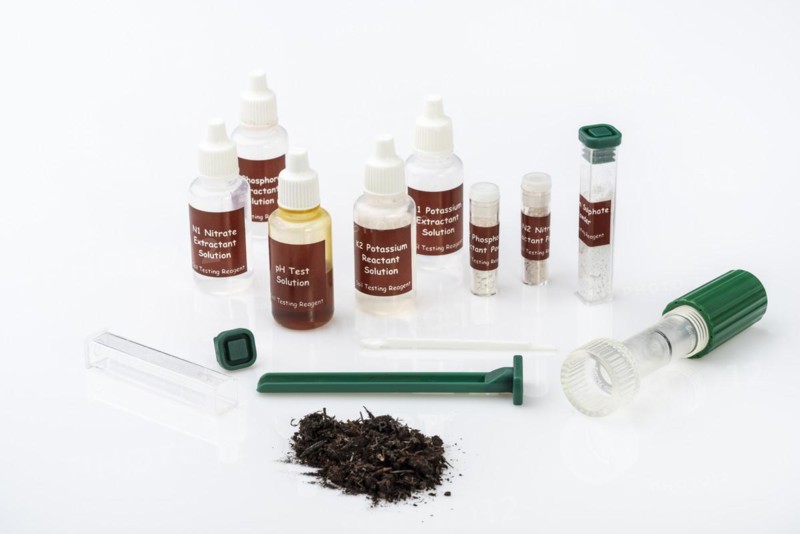 Soil Testing Kit with chemicals for testing potassium