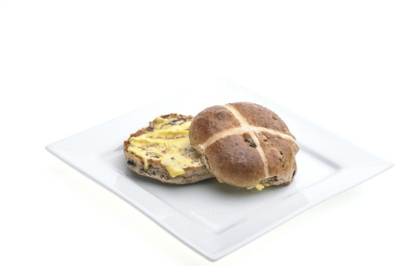 Hot cross bun on a square