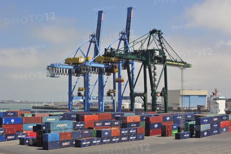 Container terminal cranes at the Port of Zeebrugge