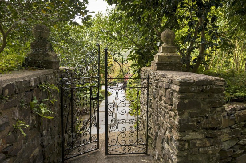 A pair of wrought iron gates