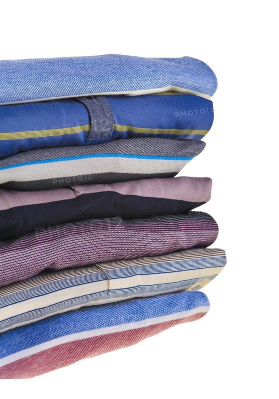 Stack of freshly laundered polo shirts