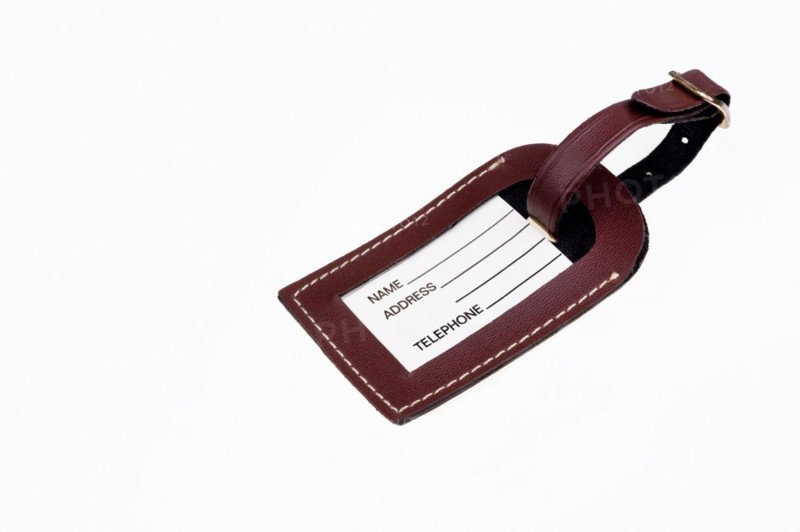 Luggage label with printed name