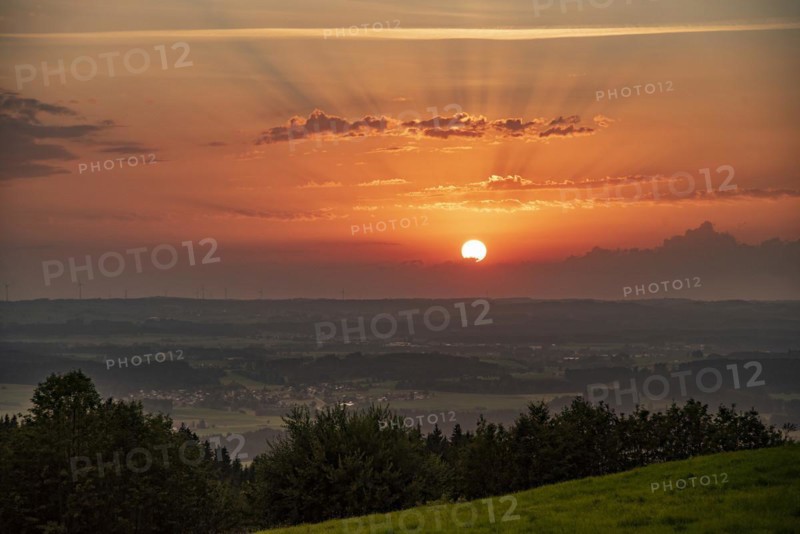 Sunset on the Auerberg in Upper Bavaria