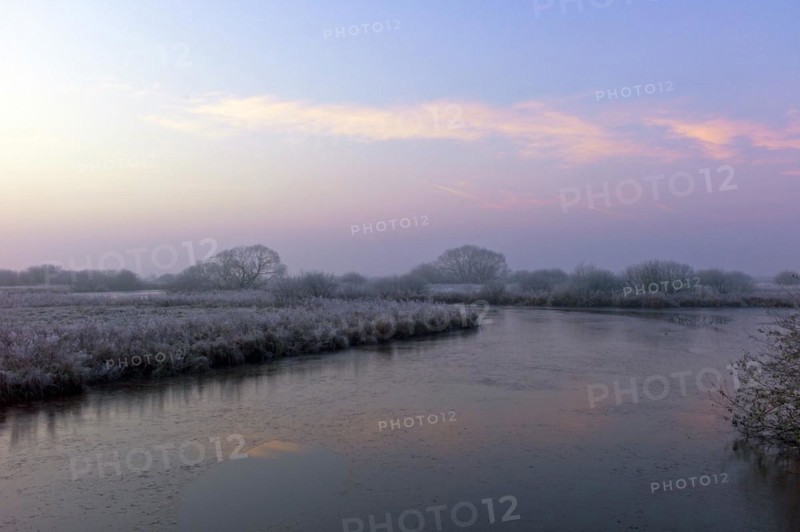 Sunrise in the Breites Wasser nature reserve in Worpswede