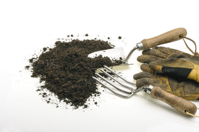 Garden tools and soil