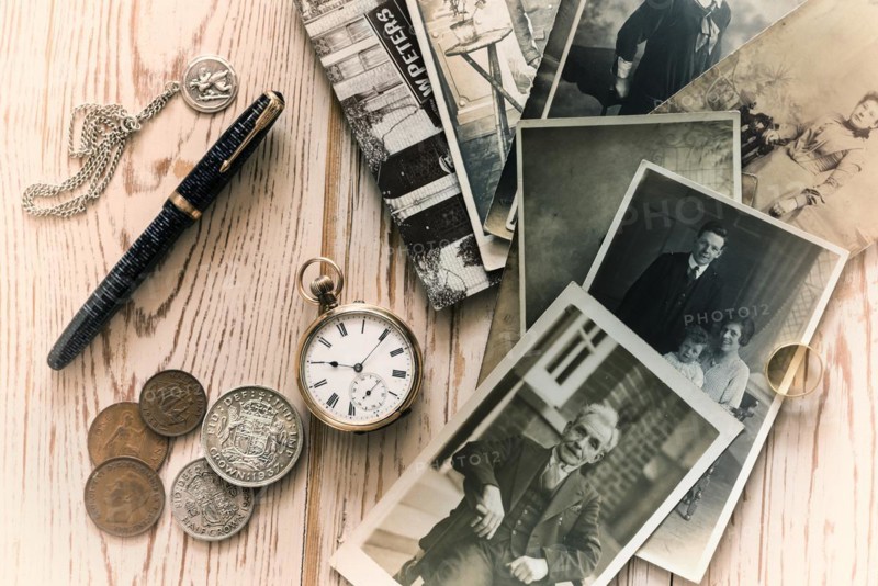 Old family photographs and some collectable items