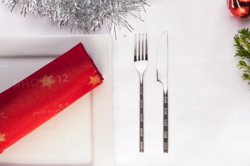 Seasonal Christmas dinner table