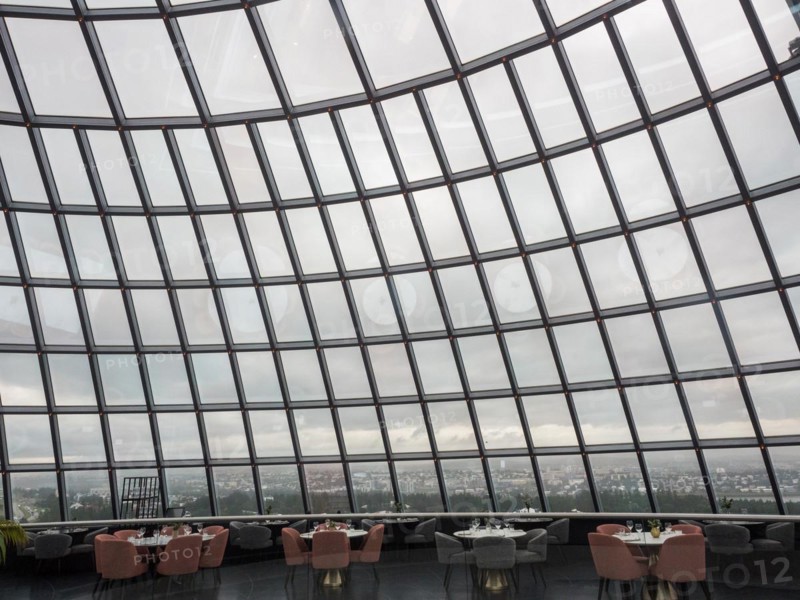 Coffee house and glass architecture