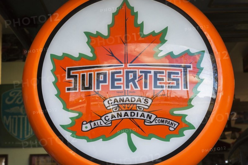Supertest logo on vintage gas pump sign