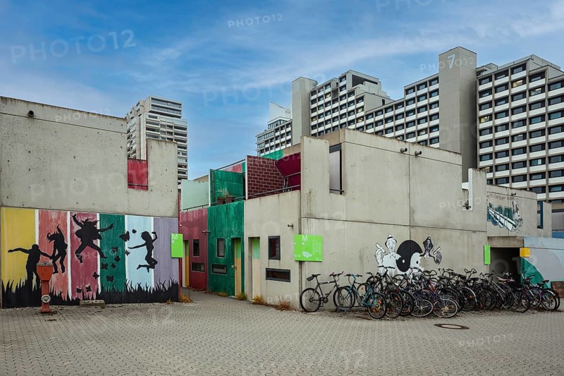 Murals in the former Olympic Village