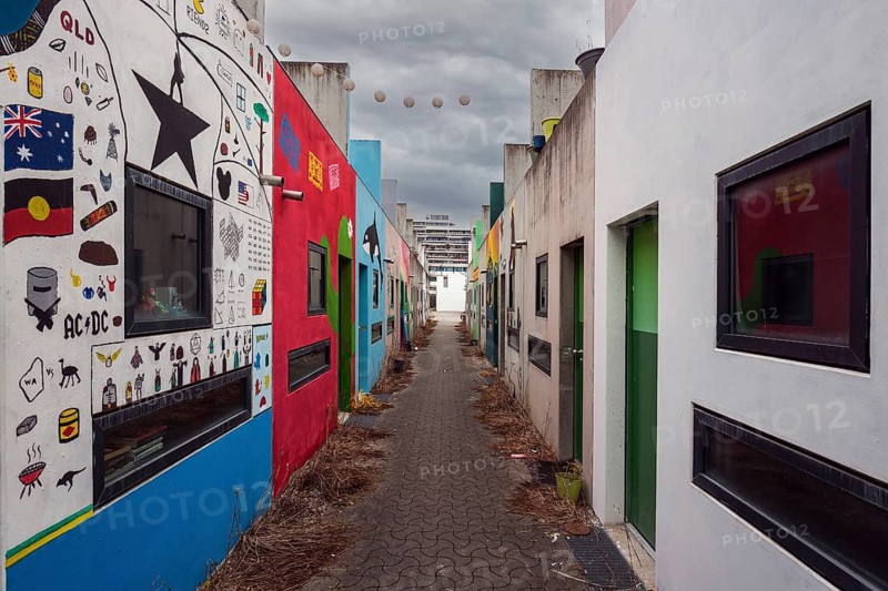 Wall painting in the former Olympic Village