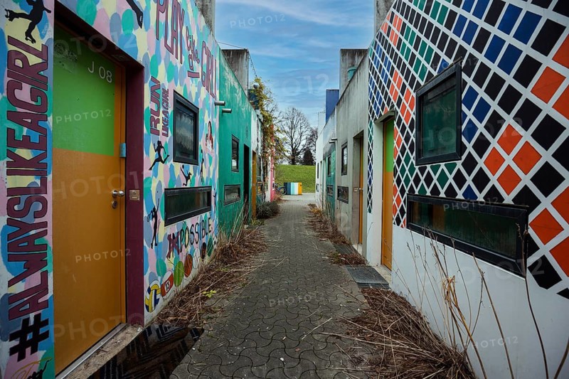 Wall painting in the former Olympic Village
