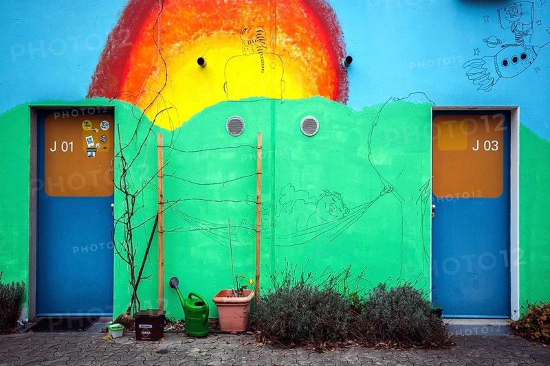 Wall painting in the former Olympic Village