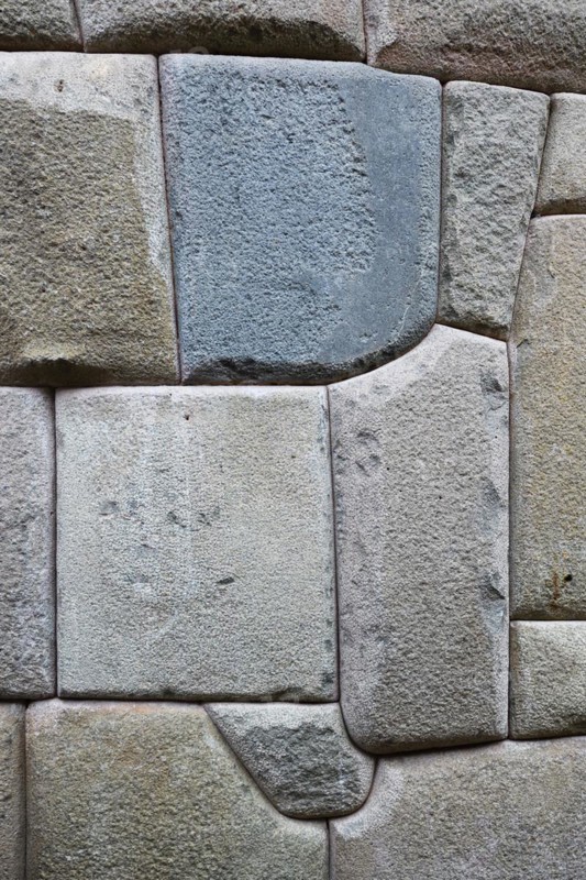 Stone Inca masonry in the wall of the archbishop residence