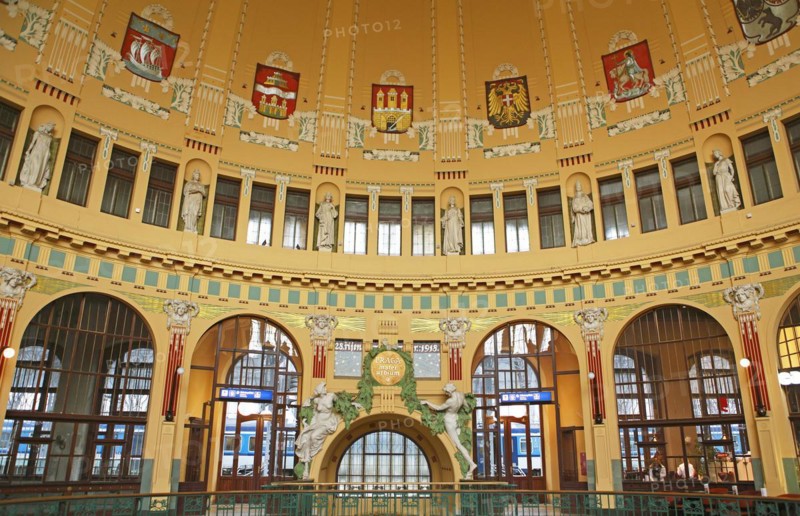 Art Nouveau Station Hall of Prague Main Station