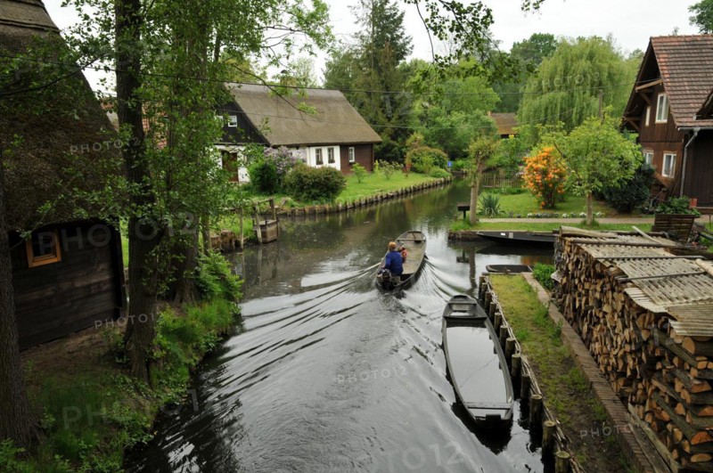Spreewald barge in the Spreewald near Lehde