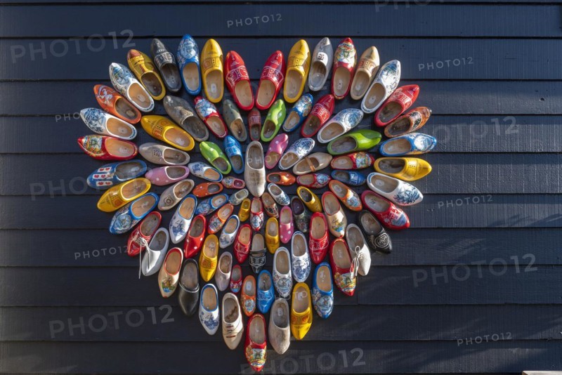 Heart made of Dutch clogs in the Open Air Museum Zaanse Schans