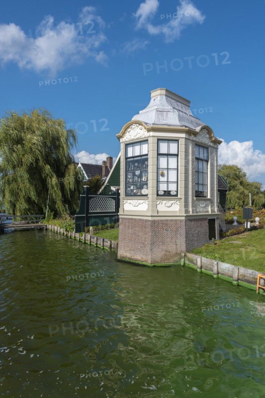 Pavilion on the river Zaan at the Zaanse Schans open-air museum