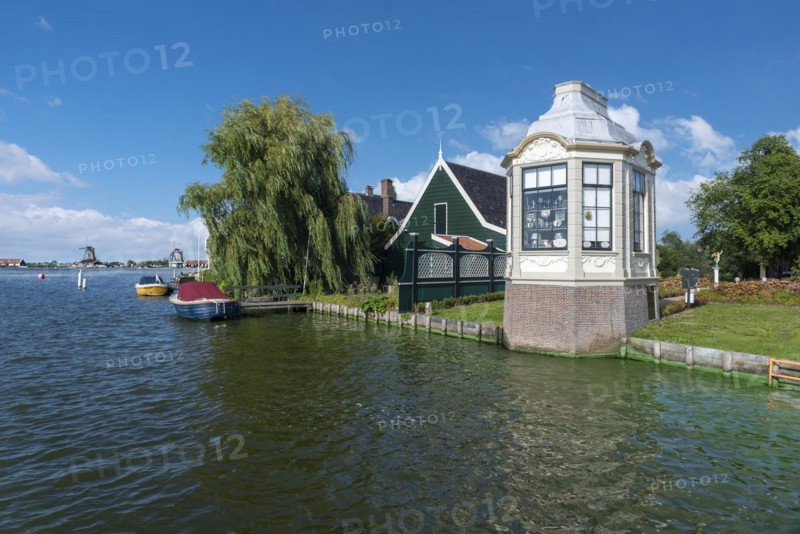 Pavilion on the river Zaan at the Zaanse Schans open-air museum