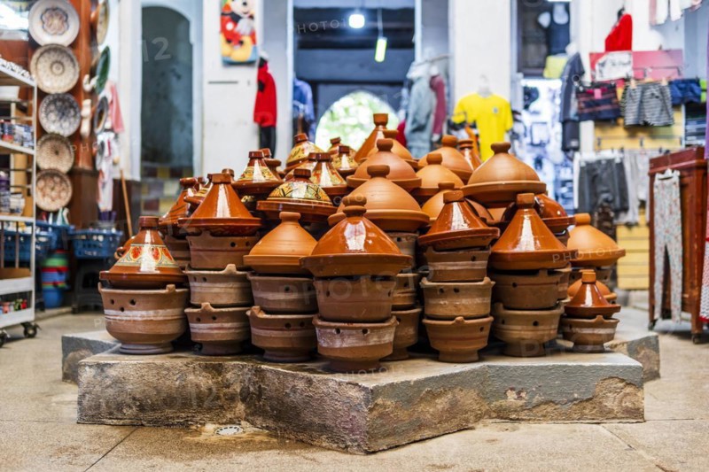 Handmade Tajine pot sold on street of Fez