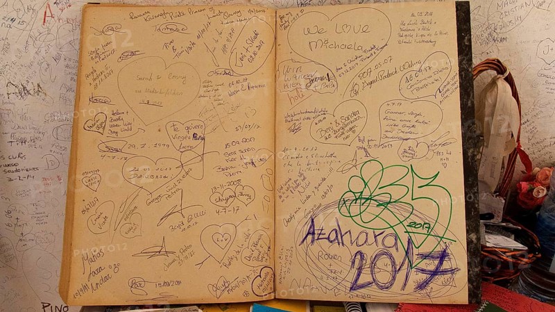 Scribbled guest book