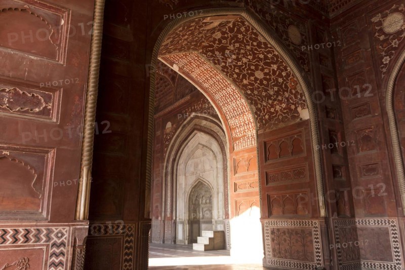Interior of the mosque located in the Taj Mahal complex