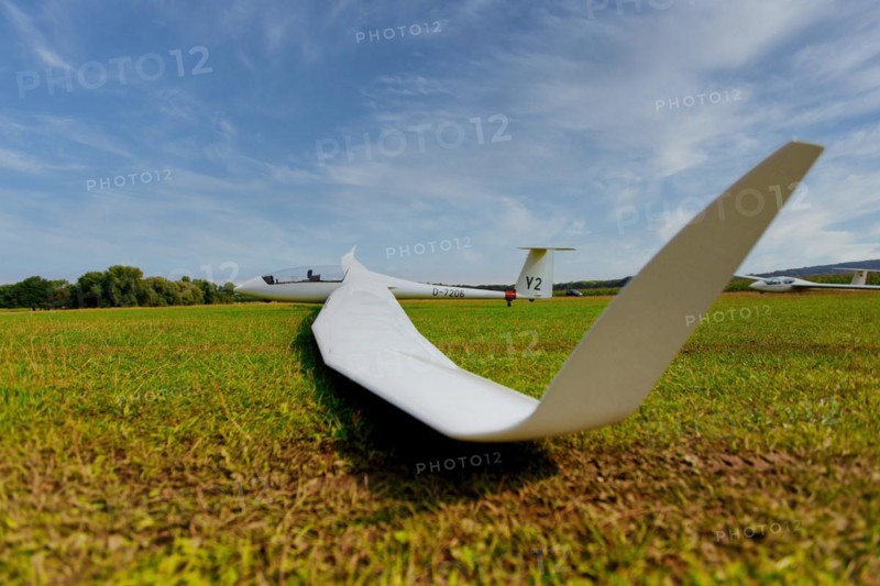 Glider on a runway