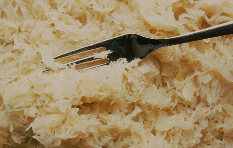 Sauerkraut or sour cabbage is white cabbage or pointed cabbage preserved by lactic acid fermentation