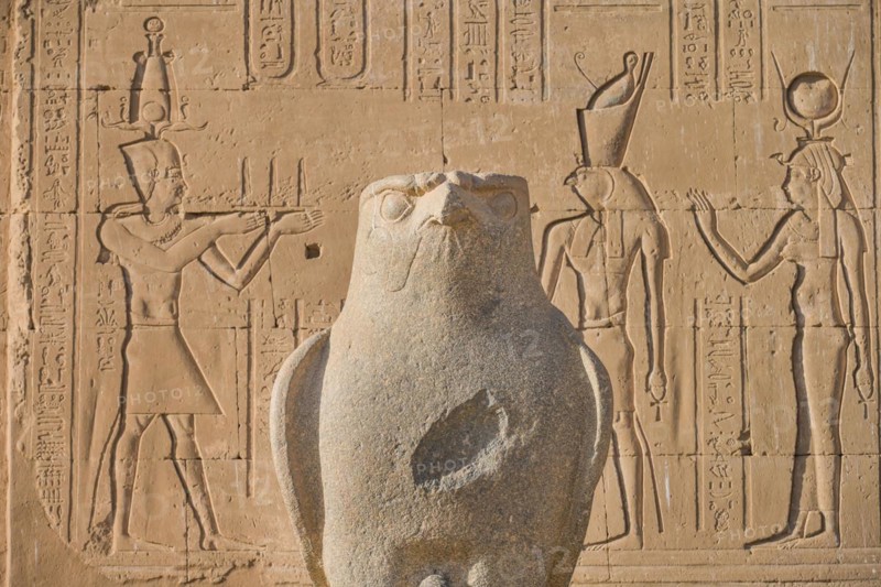 Statue of the god Horus in the form of a falcon