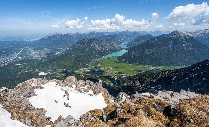 View from Thaneller of Plansee and eastern Lechtal Alps