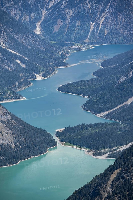 View from Thaneller of Plansee and eastern Lechtal Alps