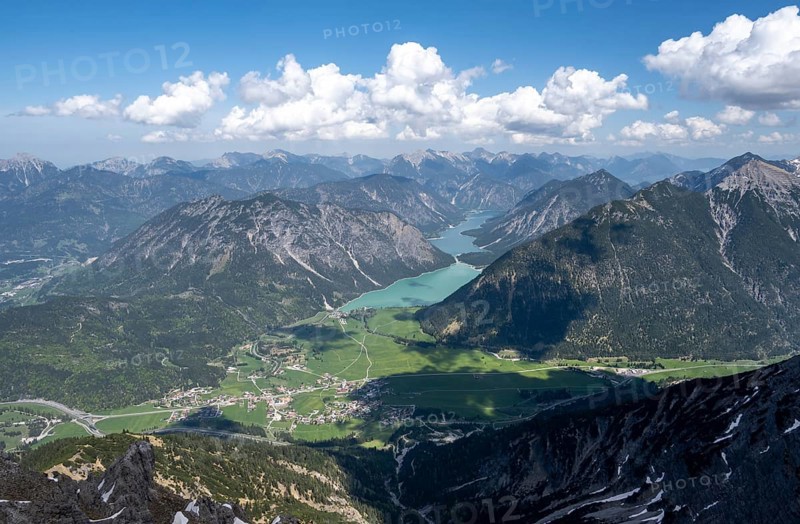 View from Thaneller of Plansee and eastern Lechtal Alps