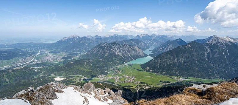 View from Thaneller of Plansee and eastern Lechtal Alps